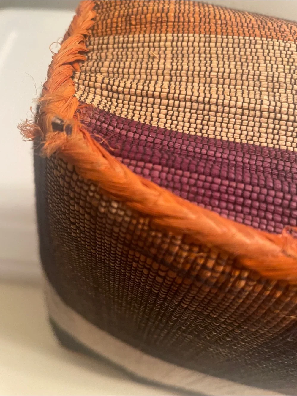 Woven straw tote bag